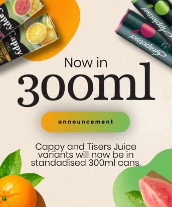Cappy and Appletiser 300ml can announcement